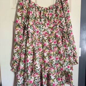 NWOT First Love Pink and Green Floral Mini